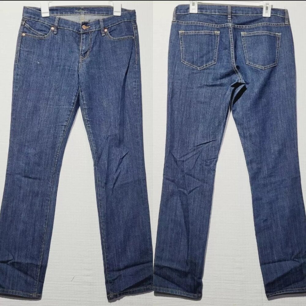 OLD NAVY THA DIVA Women's size 8 Long Straight Dark Wash Blue Jeans